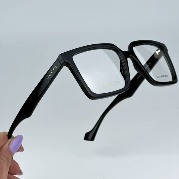 Gucci GG1540O 005 BRAND NEW Eyeglasses Black Women Square 55mm